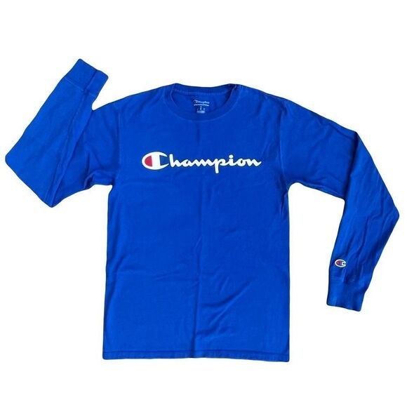 Champion Blue Long Sleeve Small - Picture 1 of 12